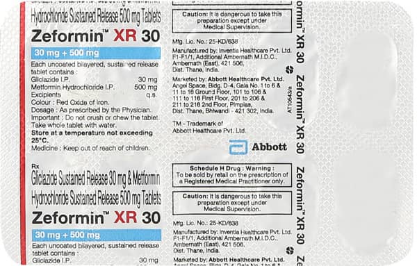 Zeformin Xr 30mg Strip Of 10 Tablets