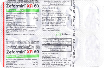 Zeformin Xr 60mg Strip Of 10 Tablets