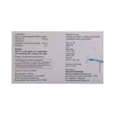 Zenflox Plus 100mg Strip Of 10 Tablets