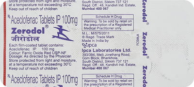 Zerodol 100mg Strip Of 10 Tablets