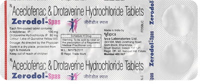 Zerodol Spas Strip Of 10 Tablets