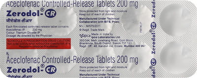Zerodol Cr 200mg Strip Of 10 Tablets