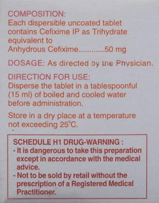 Zifi Dt 50mg Strip Of 10 Tablets