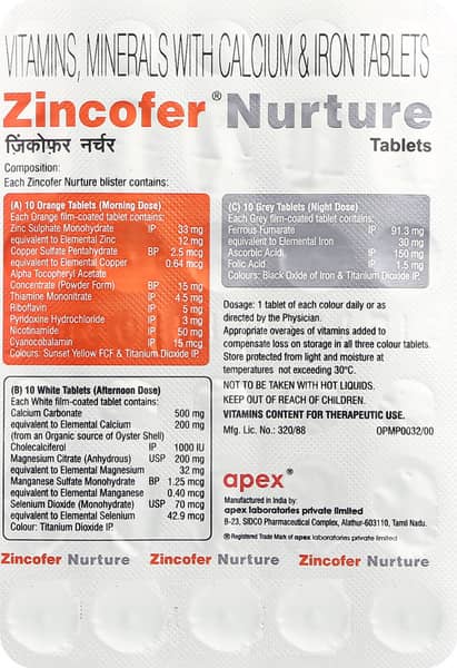 Zincofer Nurture Strip Of 30 Tablets