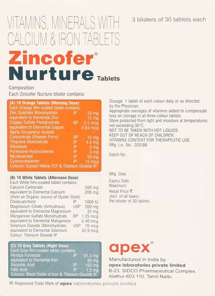 Zincofer Nurture Strip Of 30 Tablets