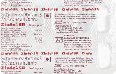Zinfe Sr Strip Of 10 Capsules