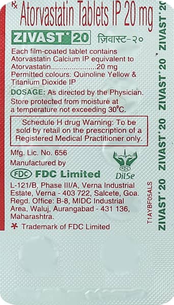 Zivast 20mg Strip Of 10 Tablets