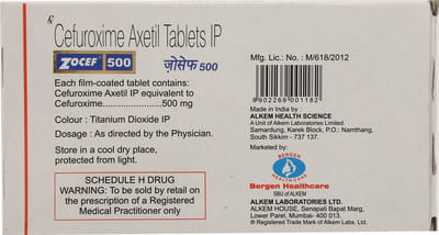 Zocef 500mg Strip Of 10 Tablets