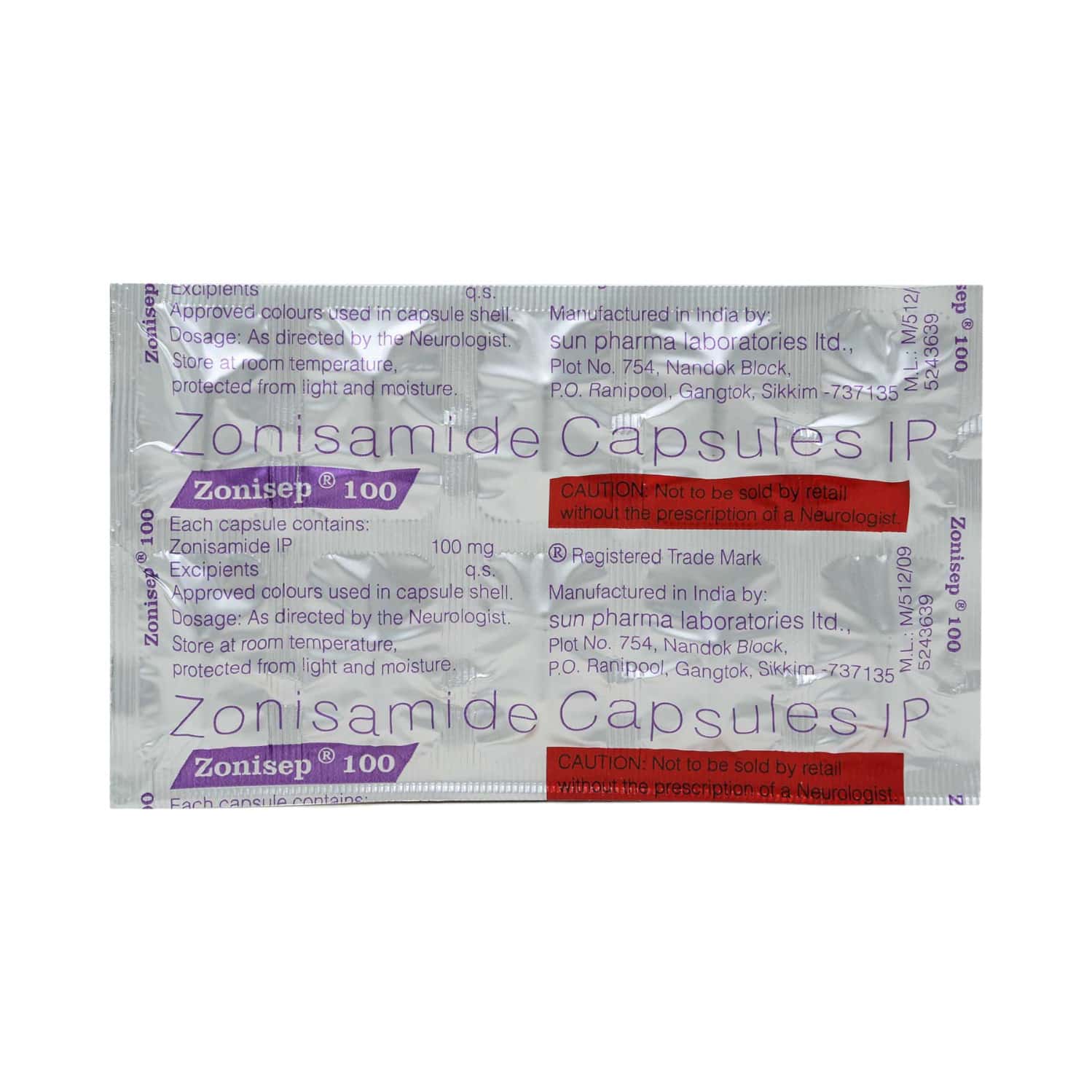 zonisep 100mg capsules