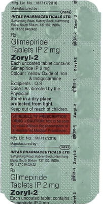Zoryl 2mg Strip Of 15 Tablets