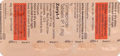Zoryl 1mg Strip Of 15 Tablets