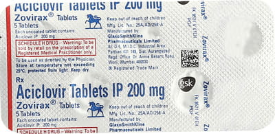 Zovirax 200mg Strip Of 5 Tablets