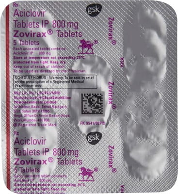 Zovirax 800mg Strip Of 5 Tablets