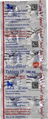 Zyloric 300mg Strip Of 10 Tablets