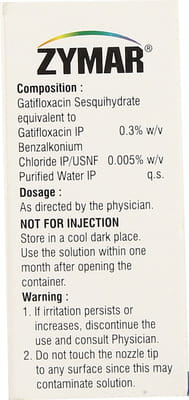 Zymar 0.3%W/V Bottle Of 5ml Eye Drops
