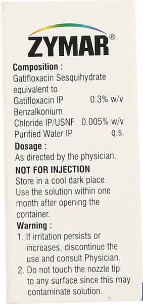 Zymar 0.3%W/V Bottle Of 5ml Eye Drops