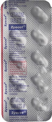 Zyncet 10mg Strip Of 10 Tablets