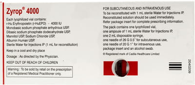 Zyrop 4000iu Dry Vial Of 1 Powder For Injection