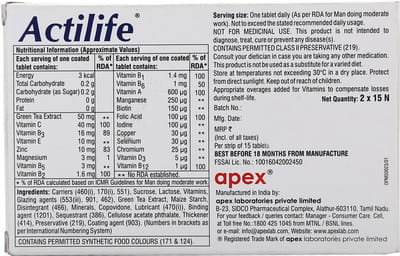 Actilife Strip Of 15 Tablets