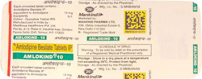 Amlokind 10mg Strip Of 10 Tablets