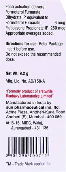 Avessa 250/6mcg Box Of 120md Metered Dose Inhaler
