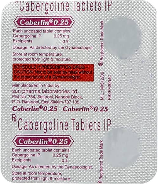 Caberlin 0.25mg Strip Of 4 Tablets