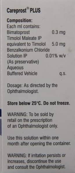 Careprost Plus Bottle Of 3ml Eye Drops