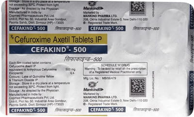 Cefakind 500mg Strip Of 10 Tablets
