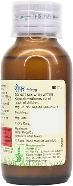 Ceff 125mg Premix Bottle Of 60ml Suspension