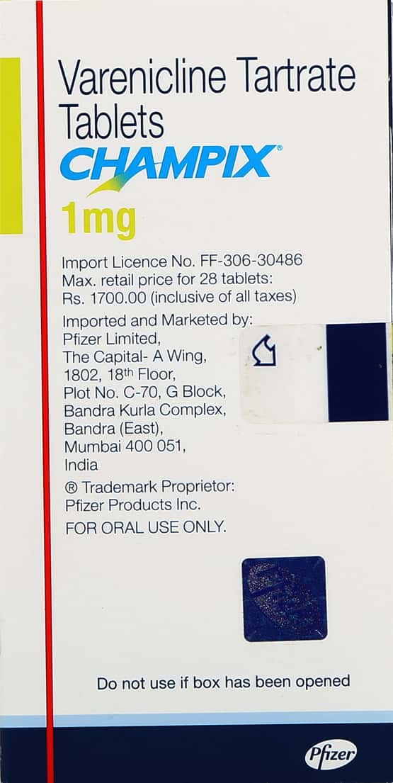 Champix 1 MG Tablet (28): Uses, Side Effects, Price & Dosage | PharmEasy