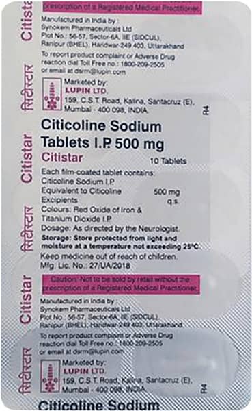 Citistar 500mg Strip Of 10 Tablets