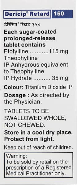 Dericip Retard 150mg Strip Of 10 Tablets