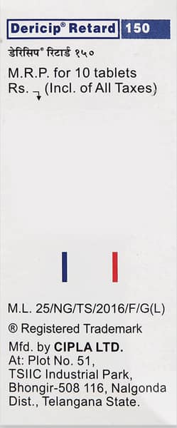 Dericip Retard 150mg Strip Of 10 Tablets