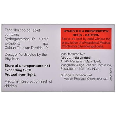 Duphaston 10mg Strip Of 10 Tablets