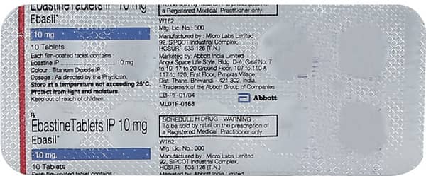 Ebasil 10mg Strip Of 10 Tablets