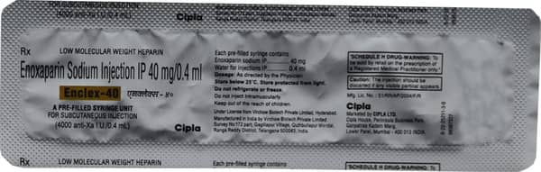 Enclex 40mg Pre Filled Syringe Of 0.4ml Injection