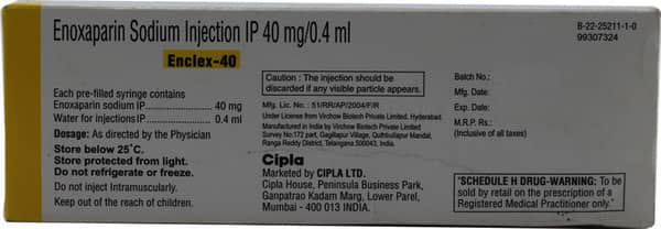 Enclex 40mg Pre Filled Syringe Of 0.4ml Injection