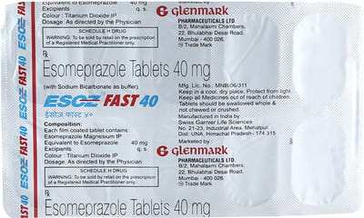 Esoz Fast 40mg Strip Of 10 Tablets
