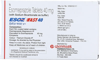 Esoz Fast 40mg Strip Of 10 Tablets