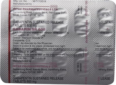 Gabapin Sr 600mg Strip Of 10 Tablets