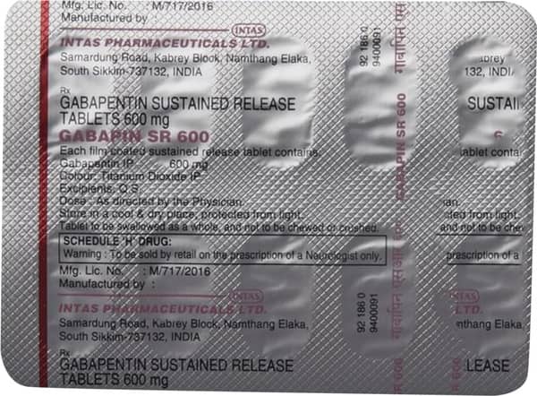 Gabapin Sr 600mg Strip Of 10 Tablets