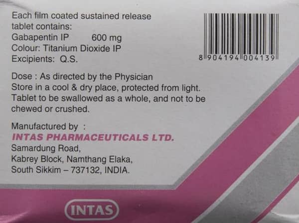 Gabapin Sr 600mg Strip Of 10 Tablets