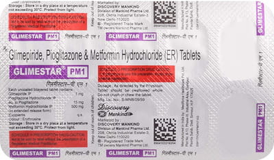 Glimestar Pm 1mg Strip Of 10 Tablets