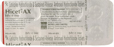 Hicet Ax Strip Of 10 Tablets