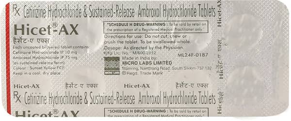 Hicet Ax Strip Of 10 Tablets