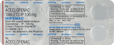 Hifenac 100mg Strip Of 10 Tablets