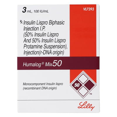 Humalog Mix 50 100iu Cartridge Of 3ml Suspension For Injection