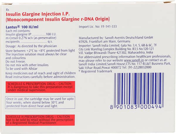 Lantus 100IU/ml Solution For Injection