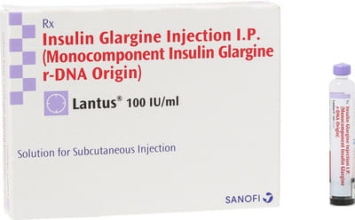 Lantus 100iu Cartridge Of 3ml Solution For Injection