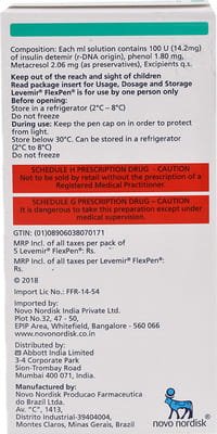Levemir Flexpen 100iu Pre Filled Pen Of 3ml Solution For Injection